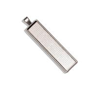 AKOAK 20 Pcs Rectangle Bezel Pendant Trays,10x50 mm Antique Bronze Blanks Cameo Bezel Settings, for DIY Photo Pendant Necklace Jewelry Making, Alloy, alloy