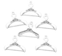 AKOAK 24 Pcs Vintage Hanger-Shaped Charm Pendant DIY Necklace Bracelet Jewelry Making Charm Crafts (Silver)