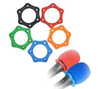 AKOAK 5 Pack Assorted Color Rubber Wireless Slip Holder Stand Roller Mic Microphone Handheld Microphone Anti-rolling Protection Rings