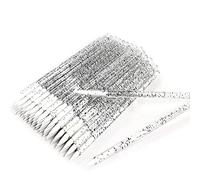AKOAK 50 Pieces Disposable Crystal Rod Eyeliner Makeup Brush, Makeup Daub Eyeliner Stick (Black)