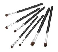 AKOAK 7 Pcs Eye Makeup Brush Set, Professional Blend Eyeshadow Concealer Brush for Eye and Face Makeup, Eyebrow/Eyeliner Pen Brush, Eyeshadow Eyebrow Blend Makeup Tool (Black)