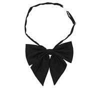 AKOAK Adjustable Pre-tied Bow Tie Solid Color Bowties for Women ties,Black