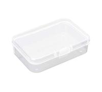 AKOAK Clear Polypropylene Rectangle Mini Storage Containers Box with Hinged Lid for Accessories,Crafts,Learning Supplies,Screws,Drills,Battery,Pack of 4 (3.26" x 2.12" x 0.7")