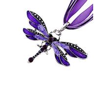 AKOAK Fashion Creative Bohemian Jewelry Ethnic Multi-layer Chain Colorful Enamel Dragonfly Pendant Necklace（Purple）