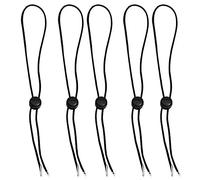 AKOAK Set of 5 Hat Flexible Removable Chin Cord Windproof Strap Clip Adjustable Cord Fastener for Golfing, Fishing, Boating, Sailing, and Other Sports (Black)