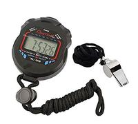 AKOAK Sports and Referee Digital Stopwatch Timer/W Bonus Stainless Steel Coach Whistle with Lanyard