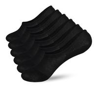 AKOENY No Show Socks Women 6 Pairs for Flats Loafers Sneakers, Black, 6-9