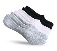 AKOENY No Show Socks Womens 6 Pairs Low Cut Invisible Ankle for Flats Sneakers Liner Loafer, Black/White/Grey, 6-9