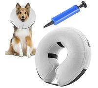 AKOFIC Inflatable Collar for Dogs and Cats - Comfy Protective Cone Pet Recovery Collar, Soft Adjustable for Surgery or Wounds (Large, Grey)