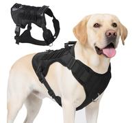 AKOFIC Tactical Dog Harness for Medium and Large Dogs, No Pull Dog Harness with Handle, Heavy Duty Adjustable Pet Harnesses Vest for Dogs Training and Walking, Easy Control & Escape-Proof (Black, XL)