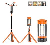 AKOFUN Camping Light 12000mAh with Stand, Rechargeable Work Light, 10000 Lumens, Adjustable Wireless Work Light with 3 LED Lamp Heads, Emergency Magnetic Lamp with