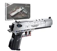 AKOGD Building Blocks Pistols Set, 360Pcs Shootable Simulation Death Eagle Gun Model, Shooting Weapon Construction Set with Shooting Function
