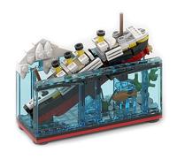 AKOGD Cruise Ship Titanic Building Blocks Set, 247PCS Titanic Model Building Kit, DIY Titanic Boat Building Construction Set