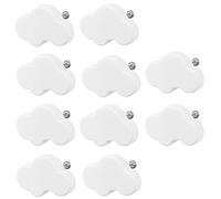 AKOGD Drawer Knobs for Kids, 10PCS Soft Cabinet Door Knobs, Decorative Cartoon Cloud Shape Cupboard Pull Handles with Screws for Children's Room Bedroom Furniture Closet Drawer (White)