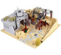 AKOGD Fort Building Blocks Kit, 1053PCS WW2 Military War Scene Fortress Architecture Bunker Model with Weapon Fort Construction Toy Kit