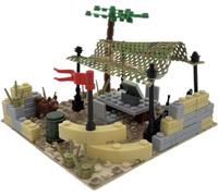AKOGD Military Scene Building Blocks, Custom WW2 Military Command Model Kit for Soldiers Minifigures, DIY Army Base Building Blocks Kit