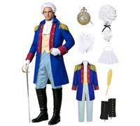 Akokvlar Mens Founding Father George Washington Costume Hamilton Colonial Outfit Set