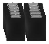 AKOLAFE 10 Pack Clipboard A4 Hardboard Clipboards with Pen Loop and Retractable Hanging Clip, Black Clip Boards A4 Plastic Clipboard for School Office File Paper Organization, 22x31cm
