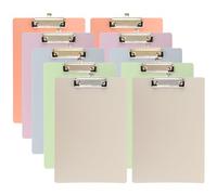 AKOLAFE 10 Pack Clipboard A4 Hardboard Clipboards with Pen Loop and Retractable Hanging Clip Colored Clip Boards A4 Plastic Clipboard for School Office File Paper Organization, 22.6x31.5cm