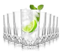 AKOLAFE 12 Pack 300ML Drink Glasses Small Highball Tumbler Drinking Glasses Set, Personalised Engraved Gin Glass Wine Cups for Any Occasion, Dishwasher, Freezer, Microwave Safe