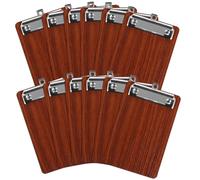 AKOLAFE 16 Pack Clipboard Mini Clipboard Wooden Clip Board Clipboards Walnut Clip Boards with Low Profile Clip and Hanging Hole, 203 x 104 x 3mm