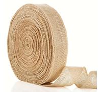 AKOLAFE 164ft Jute Ribbon Roll, Natural Burlap Ribbon Roll 5CM x 50M, Recyclable Hessian Fabric Ribbon Roll for Party Decoration, Crafts, Gift Wrapping