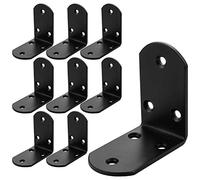 AKOLAFE 16PCS Wide L Brackets Heavy Duty 2.5x2.5 Inch Metal Corner Brace 90 Degree Right Angle Joint Fastener Black L Bracket for Wood Furniture Table Shelf Board Cabinet Bedframe Wall