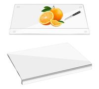 AKOLAFE 2 Pack Acrylic Chopping Board 40x30cm Plastic Chopping Boards for Kitchens 3mm Thick Acrylic Cutting Board with Lip Edge, Clear Cutting Boards with Stop Edge