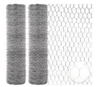 AKOLAFE 2 Pack Chicken Wire Mesh Roll 16mx0.4m Anti Rust Galvanized Wire Mesh Roll Chicken Netting Wire for for Chicken, Rabbit, Animals, Garden