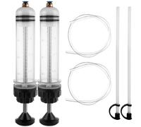 AKOLAFE 2 Set Oil Syringe 500ml + 200ml Oil Suction Syringe with Tubes, Extra Large Plastic Measuring Brake Fluid Syringes Liquid Extractor Filling Pump for Oil, Automobile Fuel, Brake Fluid, Coolant