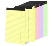 AKOLAFE 20 Pack A5 Legal Pad Tear Away Note Pads 50 Sheets Per Ruled Refill Pad Colored Writing Pads 80gsm Lined Paper Notebook A5 Portable Notepad Draftbook for Study and Work, 4 Colours
