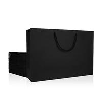 AKOLAFE 20PCS Large Paper Bags with Handles 40 x 12 x 28cm Extra Large Gift Bags Multipack Black Paper Party Gift Bag for Shopping, Wedding Favor and Birthday Party