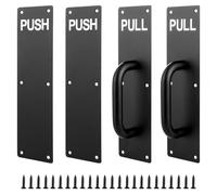 AKOLAFE 2PCS Door Handles Black Door Pull Handle 30x8 cm Stainless Steel Pull Handles for Doors, Push Plate Heavy Duty External Doors Handle with Mounting Screws for Garage Cupboard Cabinet Toilet
