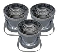 AKOLAFE 3 Pack Folding Bucket 20L Collapsible Foldable Bucket with Handle Outdoor Lightweight Folding Buckets for Camping Plumbing Cleaning Traveling Hiking Fishing, Grey