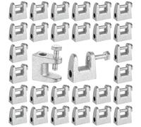 AKOLAFE 30 Pack Beam Clamp Heavy Duty C Clamp Set Small C Clamps with 3/8” Threaded Hole Mini C-Clamp Metal U Clamp 3/4” Jaw Opening Adjustable G Clamps for Woodworking, Welding (Vertical Rod Support)