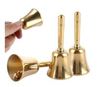 AKOLAFE 4 Pack Hand Bell Brass Call Bell for Ringing Super Loud School Bells Small Handbell Loud Ringing Dinner Tibetan Bells for Weddings, Christmas, School, Service