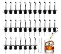 AKOLAFE 40 Pcs Speed Pourers with Caps Freeflow Bottle Pourers for Spirits, Stainless Steel Oil Pourer Spout Oil Bottle Pourer for Wine Alcohol Olive Oil Coffee Syrup Vinegar Bottles