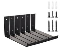 AKOLAFE 6 Pack Scaffold Board Shelf Brackets 225mm Shelf Brackets Heavy Duty 4mm Thick Metal Shelf Brackets, L Shaped Wall Mounted Shelving Brackets and Supports for Shelves, Walls