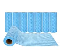 AKOLAFE 8 x 336 Sheet Disposable Cleaning Cloth Roll, Blue, Non Woven, 2-Ply, C-Fold, Kitchen, Bathroom, All-Purpose Wipes