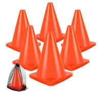 AKOLAFE Pack of 30 Orange Pylons 13 x 18 cm Football Training Cones with Carry Bag Training Cones Auxiliary Marker Cones for Indoor or Outdoor Sports Games