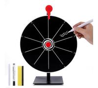 AKOLAFE Spin The Wheel with Stand 12 Inch Spinning Wheel for Prizes 10 Slots, Heavy Duty Roulette Game Set Black Wheels with Marker and Eraser for Carnival Party Fortune