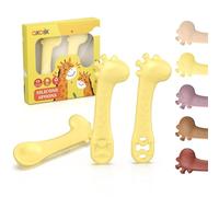 akolik Baby Spoons Self Feeding, Newborn Led Weaning Supplies Toddler Spoon, Silicone Baby Chew Essentials Set, Infant Puree Maker Utensils Spoons for 4 6 9 12 Months Old Boys Girls Gifts (Yellow)