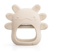 akolik Baby Teething Toy for 3-6-12 Months, Baby Teethers Toy Teething Mitten Silicone, Grasping Teething Toy, BPA Free Teething Newborn Chew Toys (White)