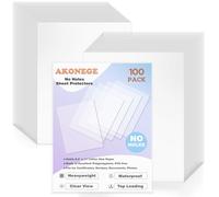 AKONEGE 100 Pack No Holes Sheet Protectors 8.5 x 11 Inch Letter Size Paper Protectors, Top Loading Heavyweight Plastic Paper Sleeves Clear View Page Protectors, Document Protectors, Artwork Protectors