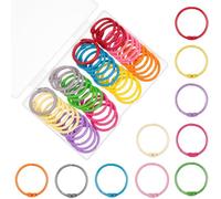 AKONEGE 100Pcs Binder Rings 25mm/1 Inch Multicolor Loose Leaf Book Rings for Index Cards Flash Cards, Binding Rings for Papers Keyrings, Metal Ring Binder Clips for School, Office, Home -10 Colors
