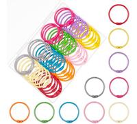 AKONEGE 100Pcs Binder Rings 30mm/1.2 Inch Multicolor Loose Leaf Book Rings for Index Cards Flash Cards, Binding Rings for Papers Keyrings, Metal Ring Binder Clips for School, Office, Home -10 Colors