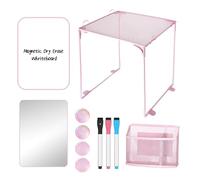 AKONEGE 11 PCS Locker Accessories Kit Pink Locker Organizer Decorations Supplies Includes Folding Shelf, Magnetic Mirror & Whiteboard, Pen Holder, Dry Erase Markers, Magnets, Back to School Essentials