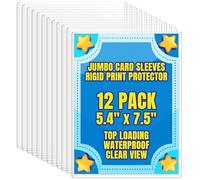 AKONEGE 12 Pack 5.4" x 7.5" Jumbo Card Sleeves Size L Clear Oversize Card Protector Top Loading Rigid Sheet Protectors for Protecting Photocard, Photos, MTG, TCG, Trading, Sport Cards