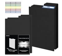 AKONEGE 12 Pack Comic Book Dividers 28PT Thick Black Frosted Plastic Book Dividers with Write-On Tabs & Stickers, 28.5x12.4cm Organize Boards for Comic Storage Boxes, Bins, Magazines, Fabric, File