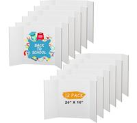 AKONEGE 12 Pack White Tri-Fold Display Board 400x666mm Foldable Presentation Poster Board, Corrugated Cardboard for Business & School Projects, Science Fair Display, Art Exhibits